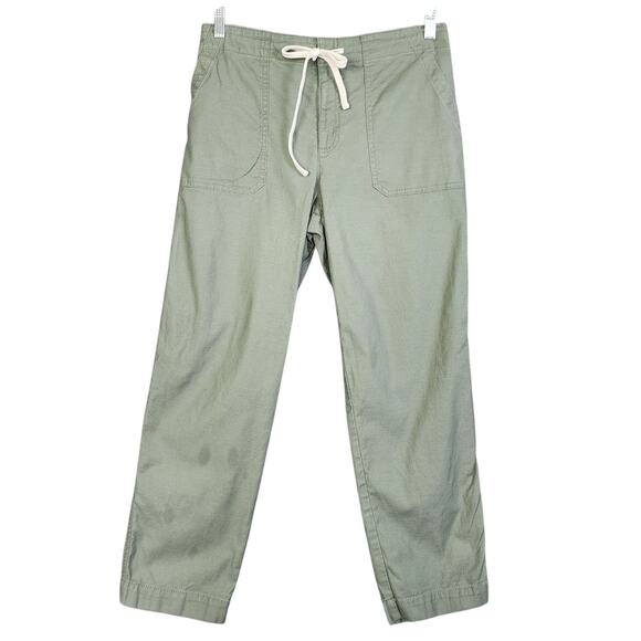 LOFT Womens Utility Jogger Size 6 Green Elastic Tie Waist Patch Pockets Comfy - Picture 2 of 13